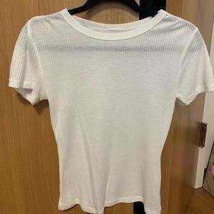 White Ribbed Tee